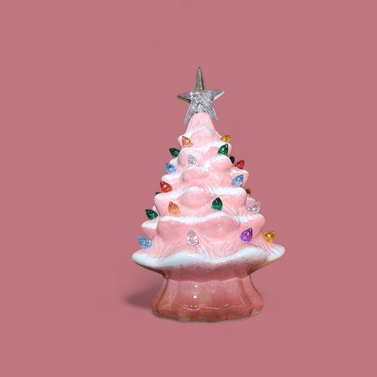 Mini lit Christmas Trees