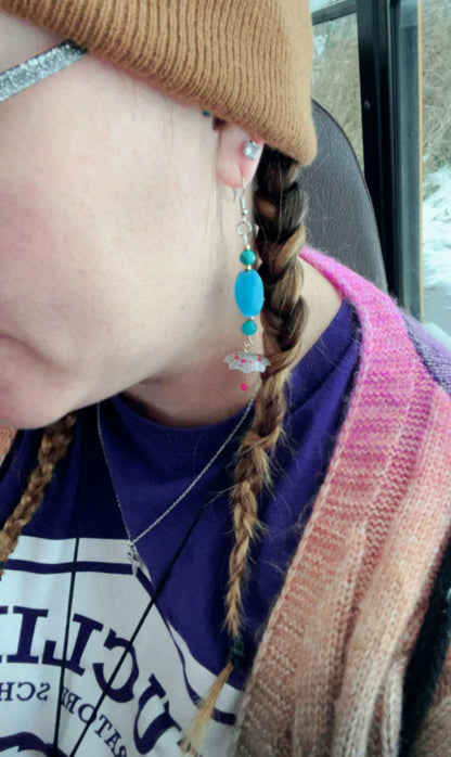 Rain drop umbrella earrings