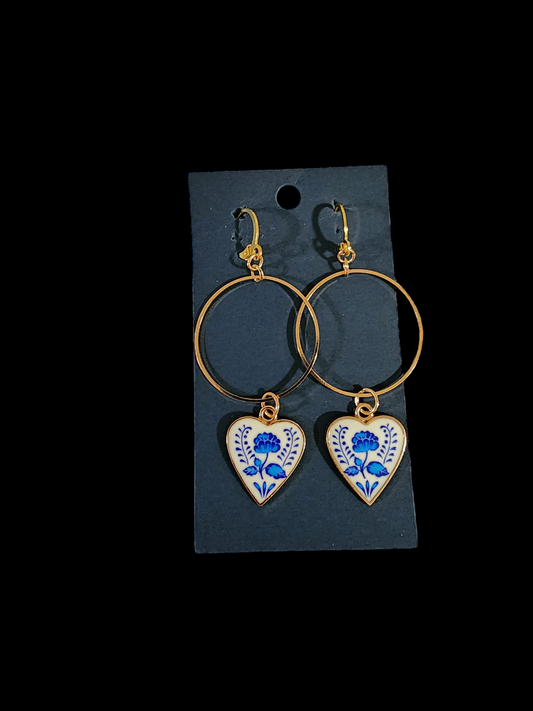 Blue gold hoops